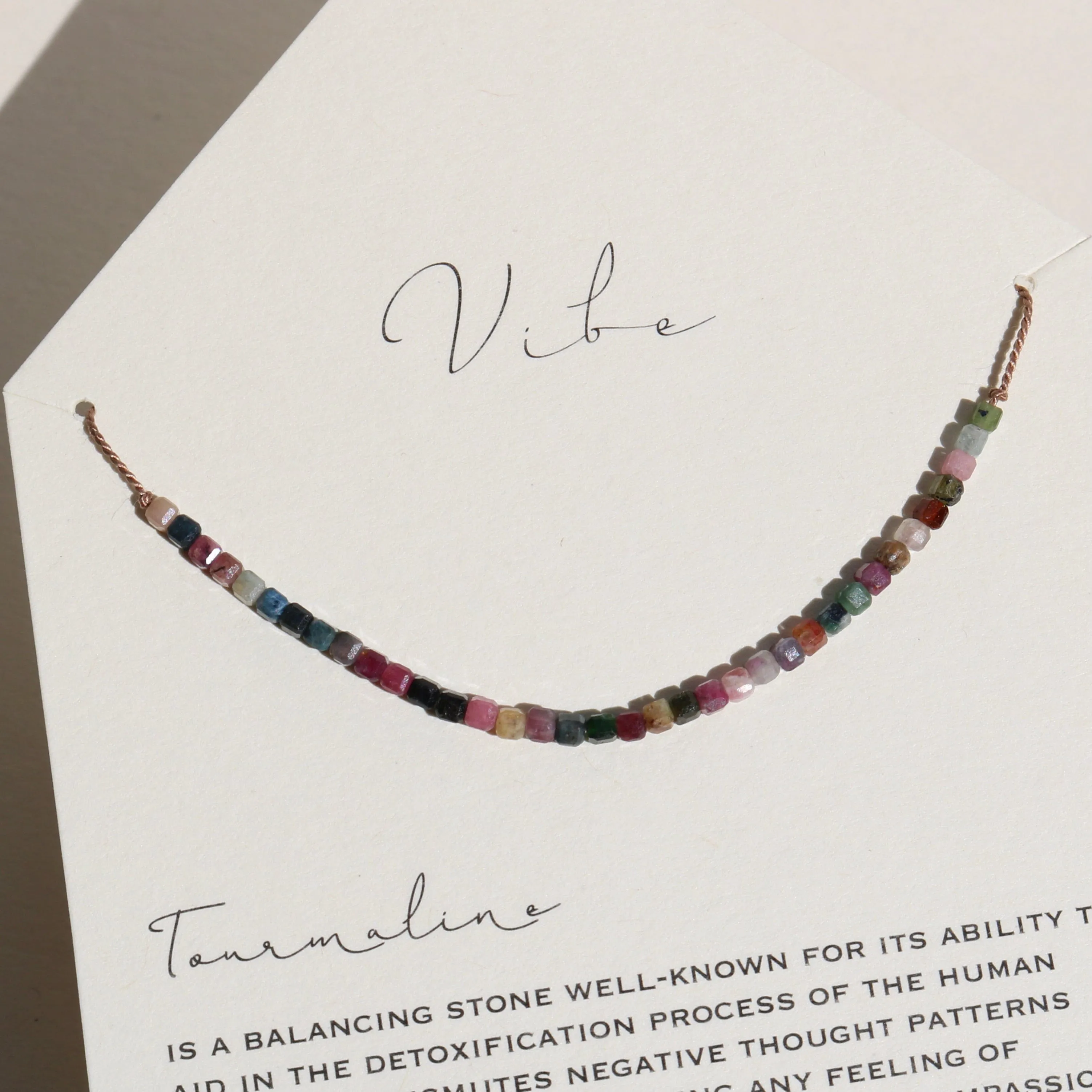 TOURMALINE CUBES BEADED NECKLACE