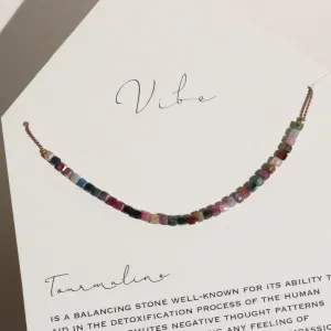 TOURMALINE CUBES BEADED NECKLACE