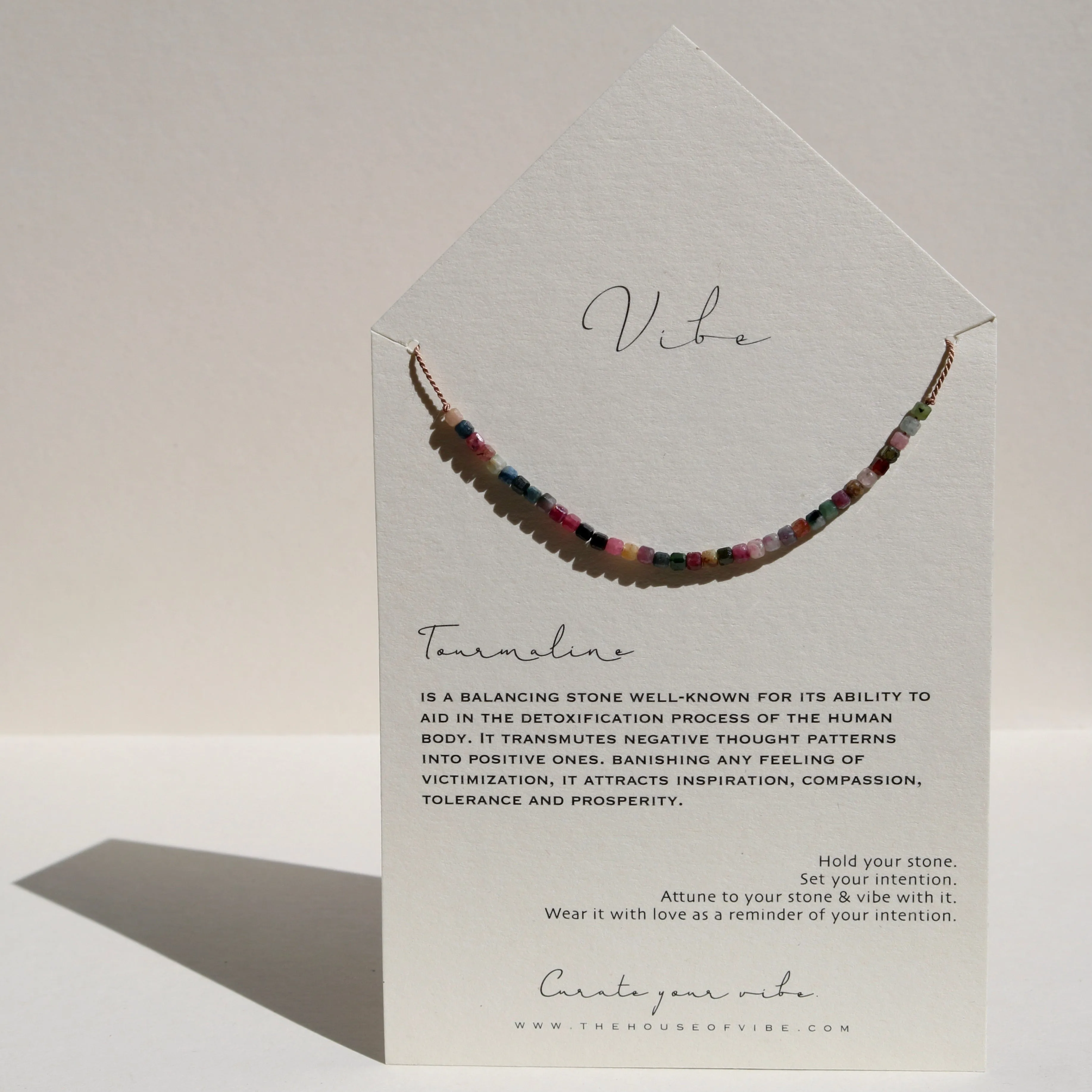 TOURMALINE CUBES BEADED NECKLACE