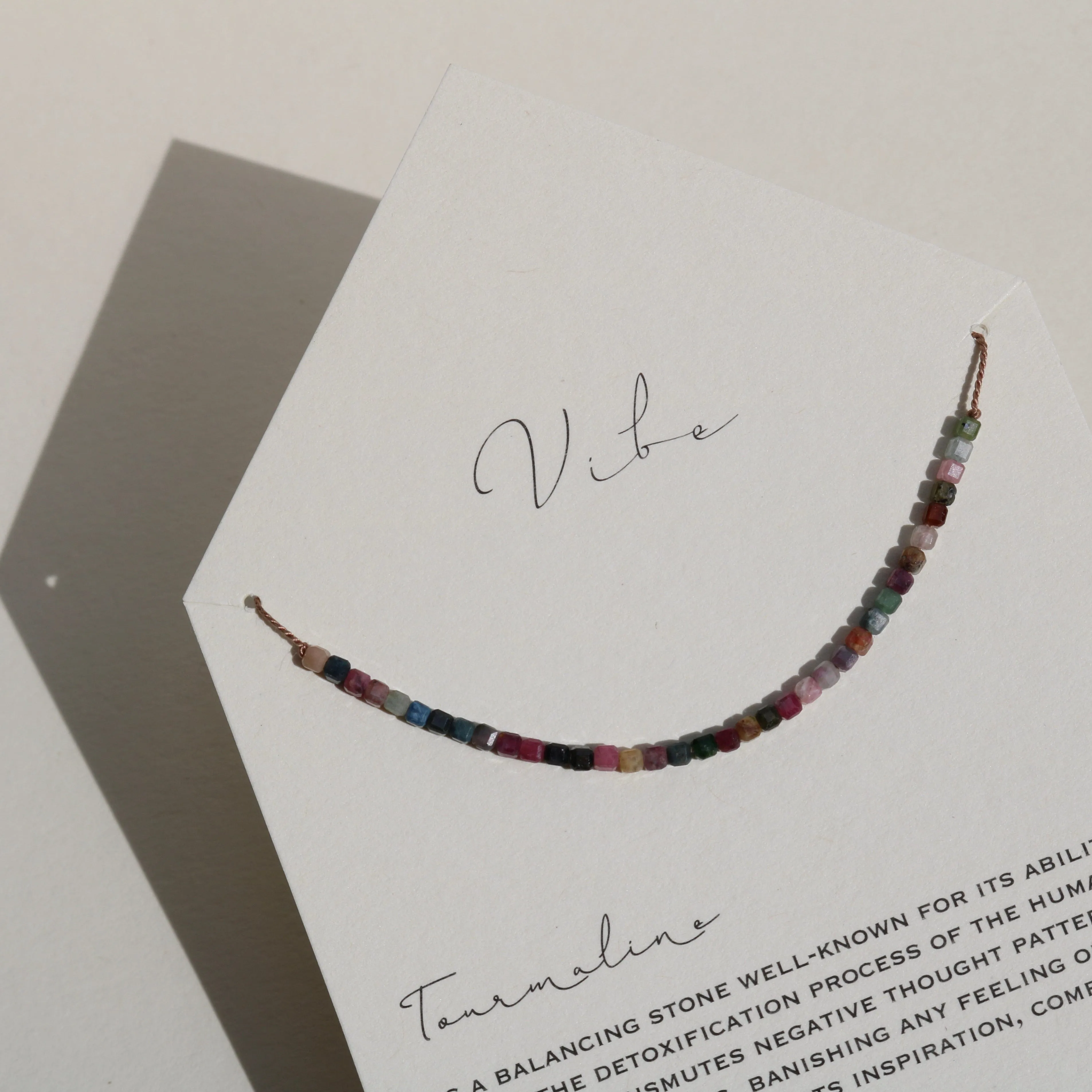 TOURMALINE CUBES BEADED NECKLACE