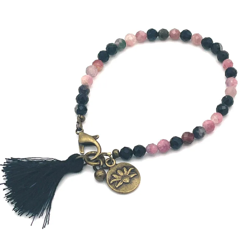 Tourmaline Gemstone Faceted Bead Bracelets