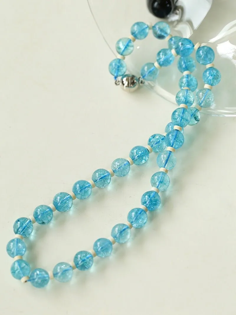 Tranquil Sky Blue Burst Crystal Necklace