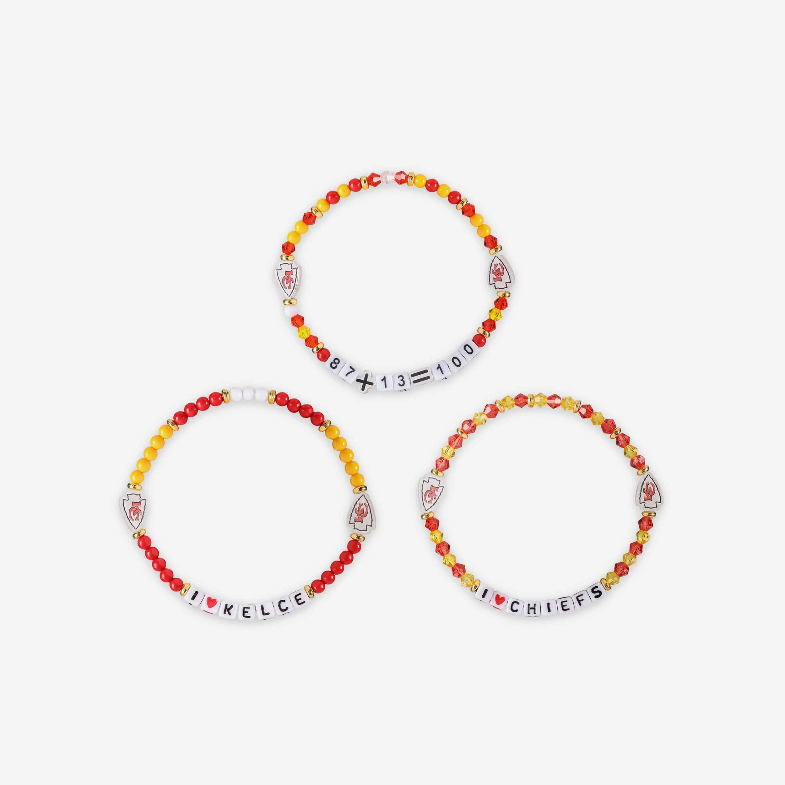 Travis Kelce Kansas City Chiefs 3 Pack Player Friendship Bracelet