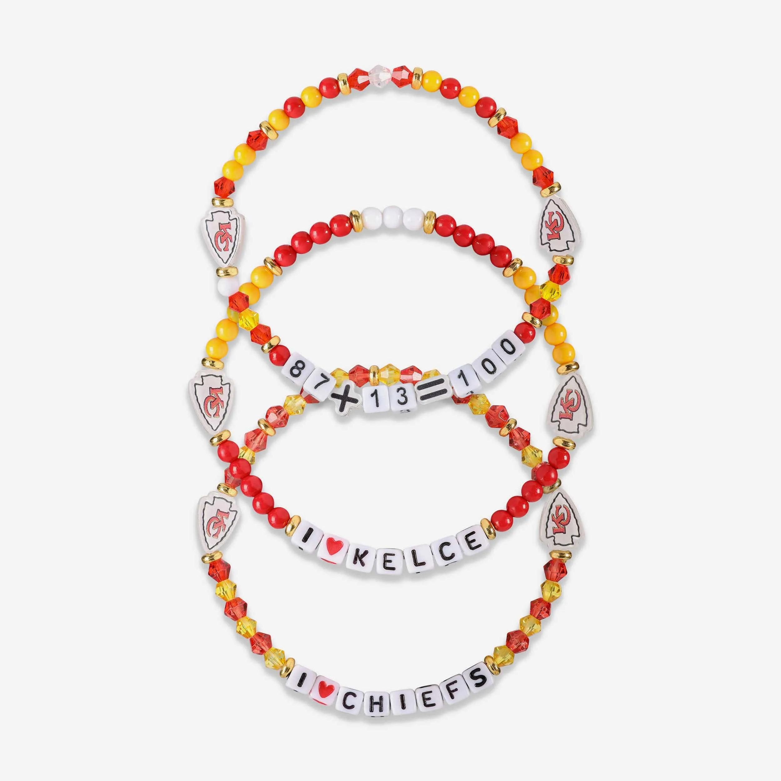 Travis Kelce Kansas City Chiefs 3 Pack Player Friendship Bracelet