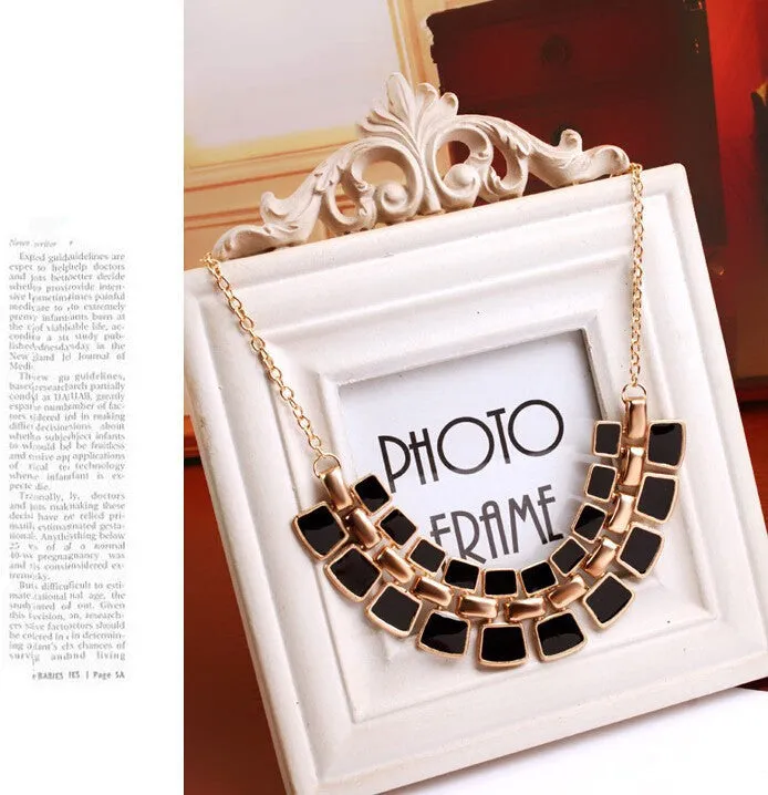 Trendy Necklaces Pendants Link Chain Collar Long Plated Enamel Statement Bling & Fashion Necklace Women Jewelry