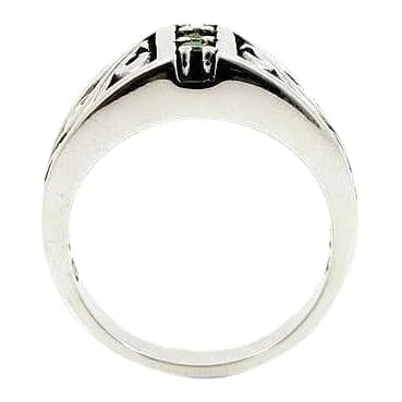 Tribal Emerald Sterling Silver Ring