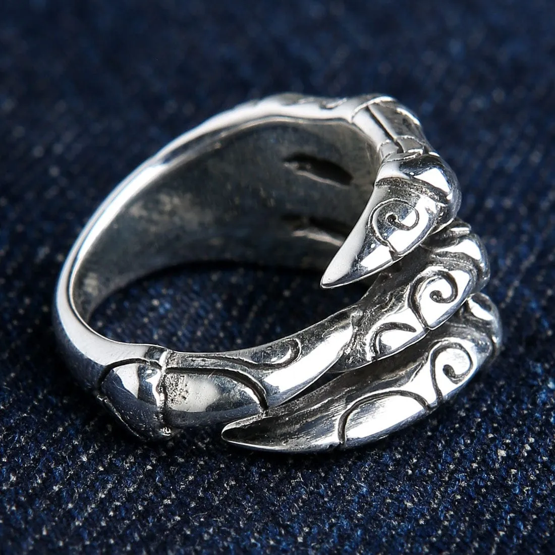 Tribal Gothic Claw Sterling Silver Ring
