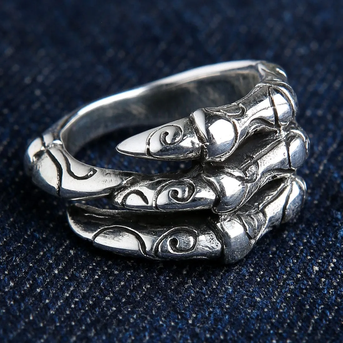 Tribal Gothic Claw Sterling Silver Ring