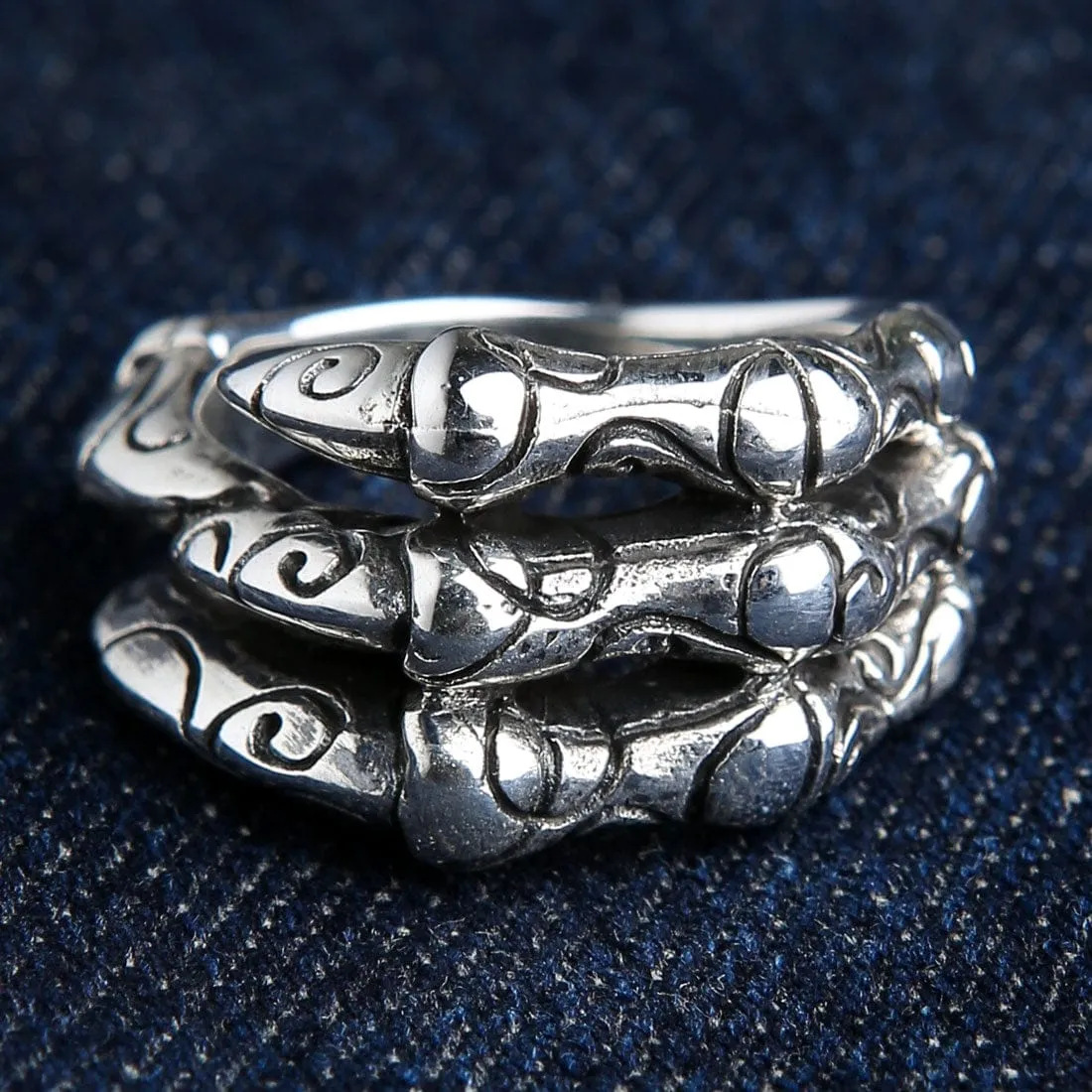 Tribal Gothic Claw Sterling Silver Ring