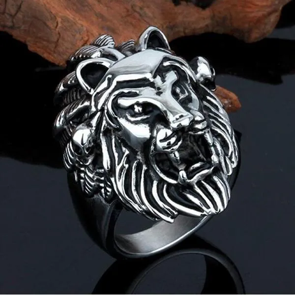 Tribal Lion's Head Ring