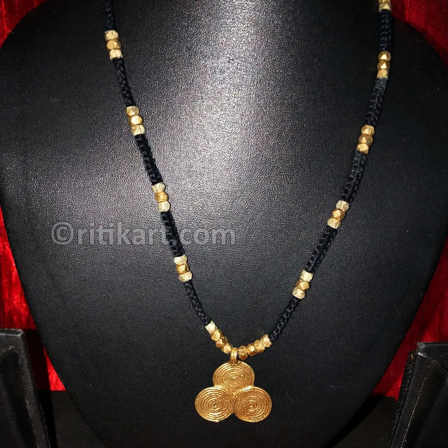 Tribal Necklace Embedded with Brass Rings