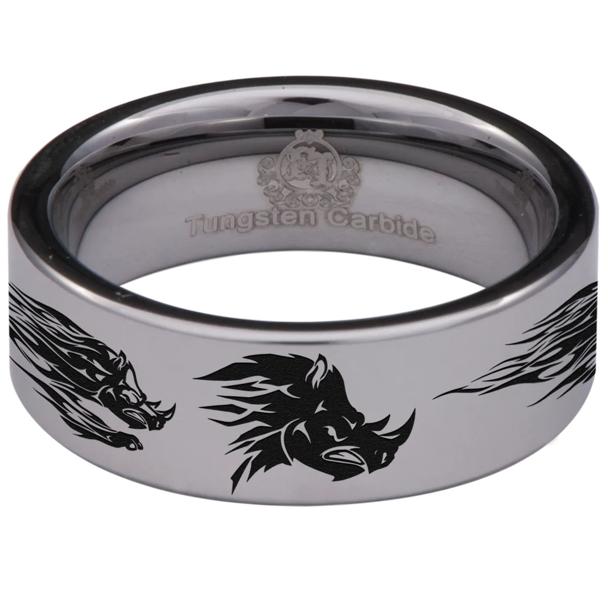 Tribal Rhino Tungsten Carbide Ring