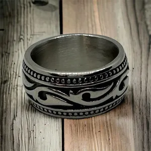 Tribal Tattoo Stainless Steel Ring (#r0032)