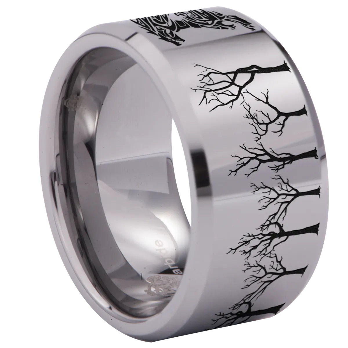 Tribal Werewolf Tungsten Carbide Ring