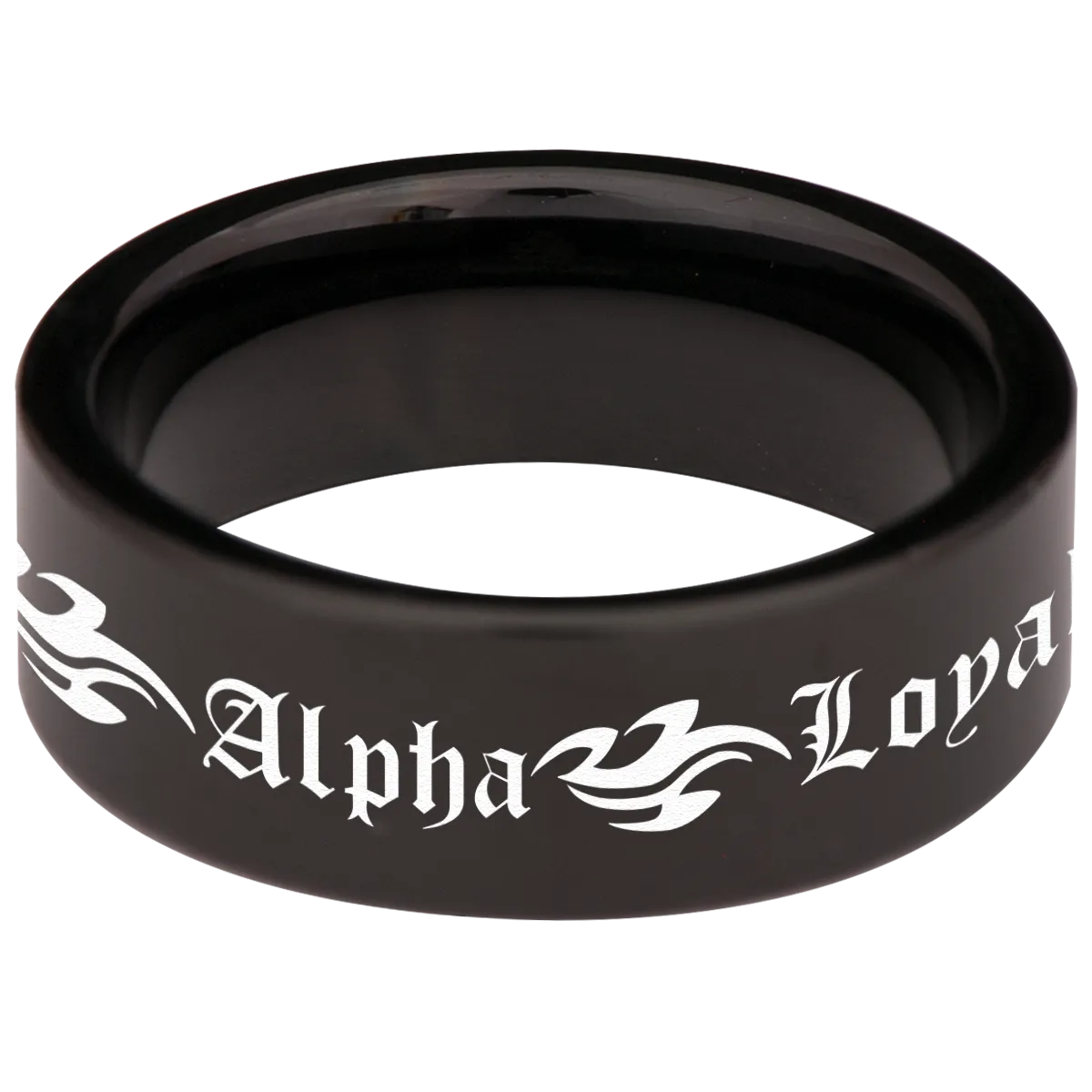 Tribal Wolf   Loyalty Faith Alpha Tungsten Carbide Ring