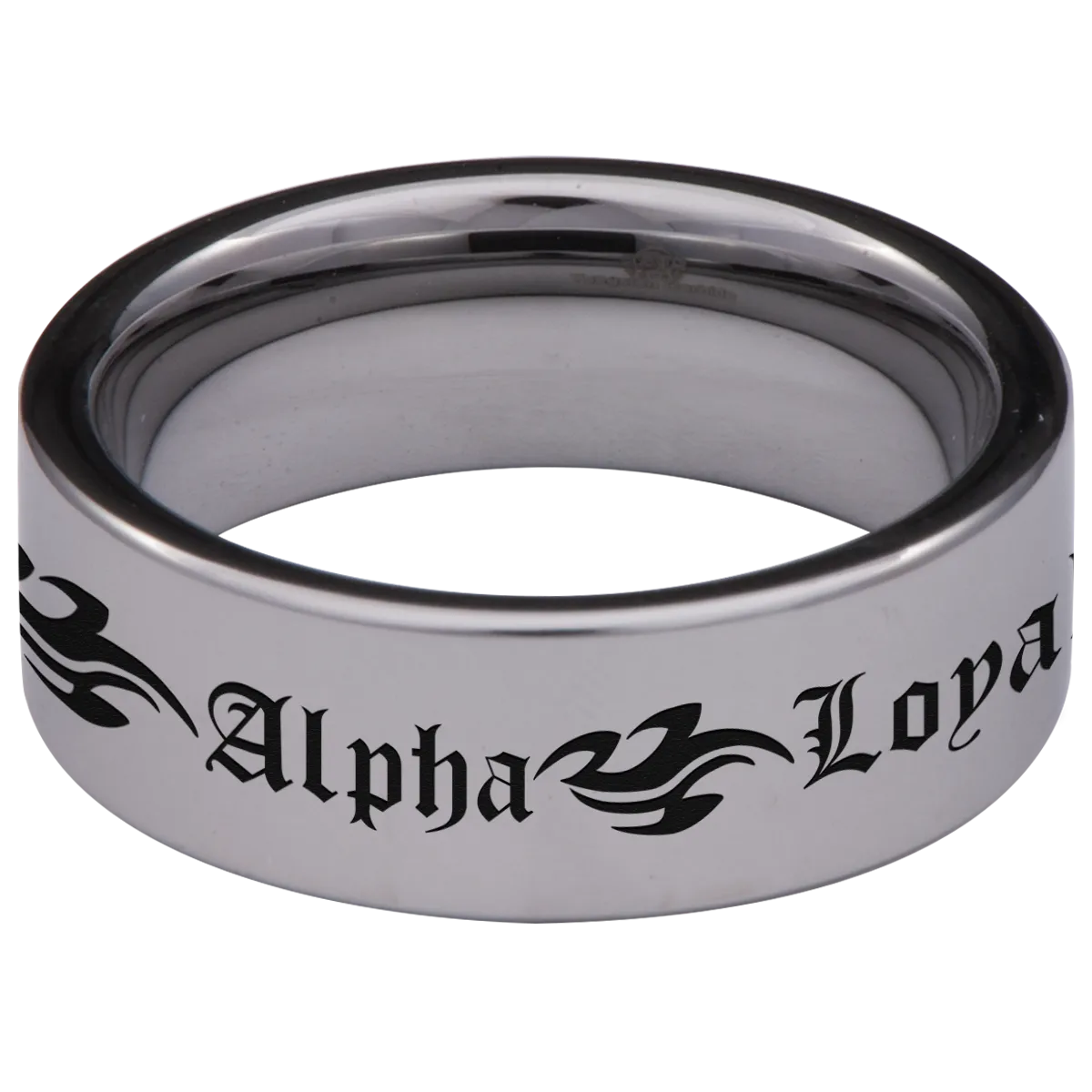 Tribal Wolf   Loyalty Faith Alpha Tungsten Carbide Ring