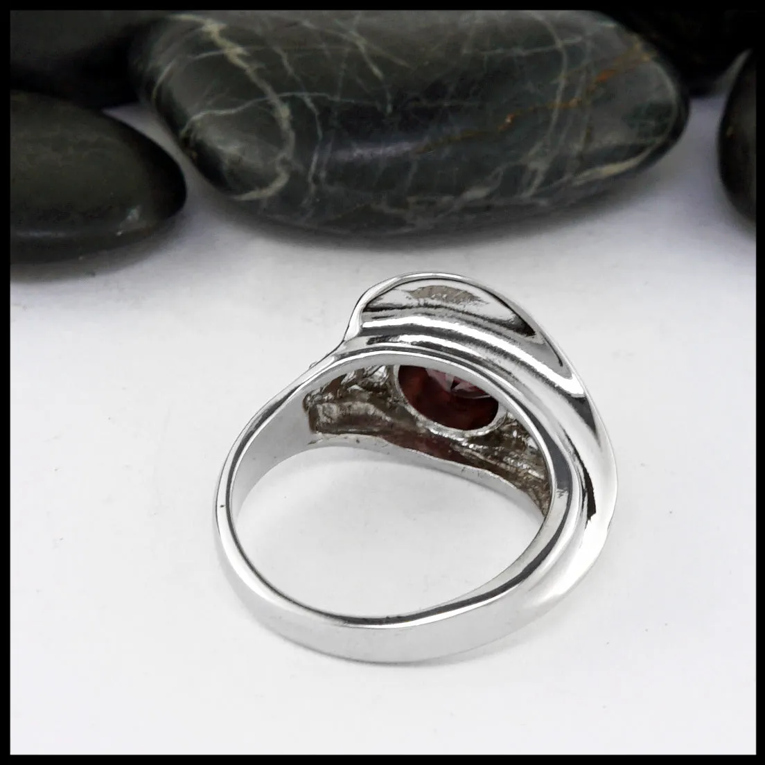 Trinity Knot Purple Garnet Ring