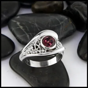 Trinity Knot Purple Garnet Ring