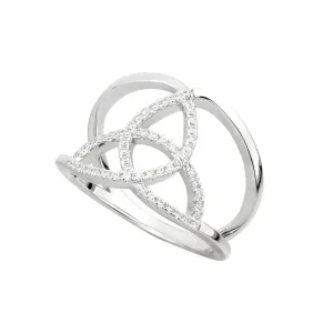 Trinity Knot Ring with Cubic Zirconias
