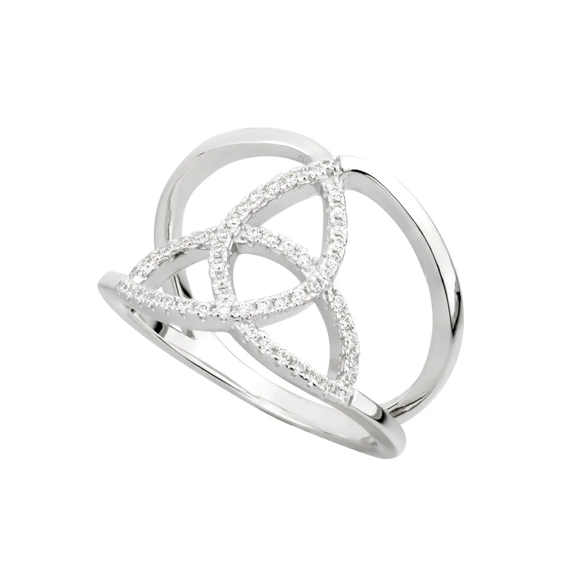 Trinity Knot Ring with Cubic Zirconias