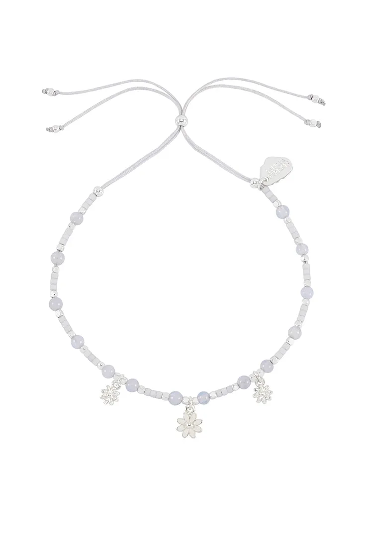 Triple Flower White Enamel Sienna Bracelet