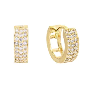 Triple Row Huggie Earring 14K