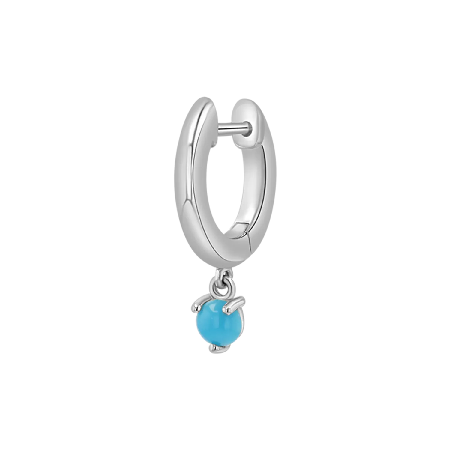 Turquoise Charm Drop Huggies