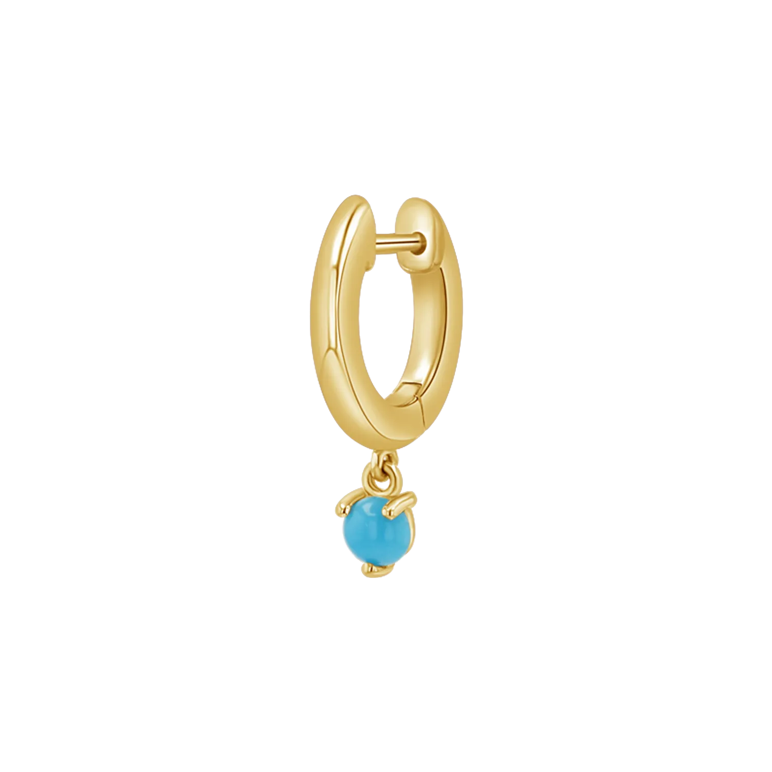 Turquoise Charm Drop Huggies