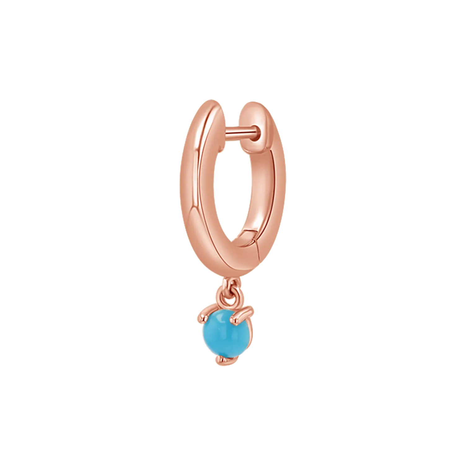 Turquoise Charm Drop Huggies