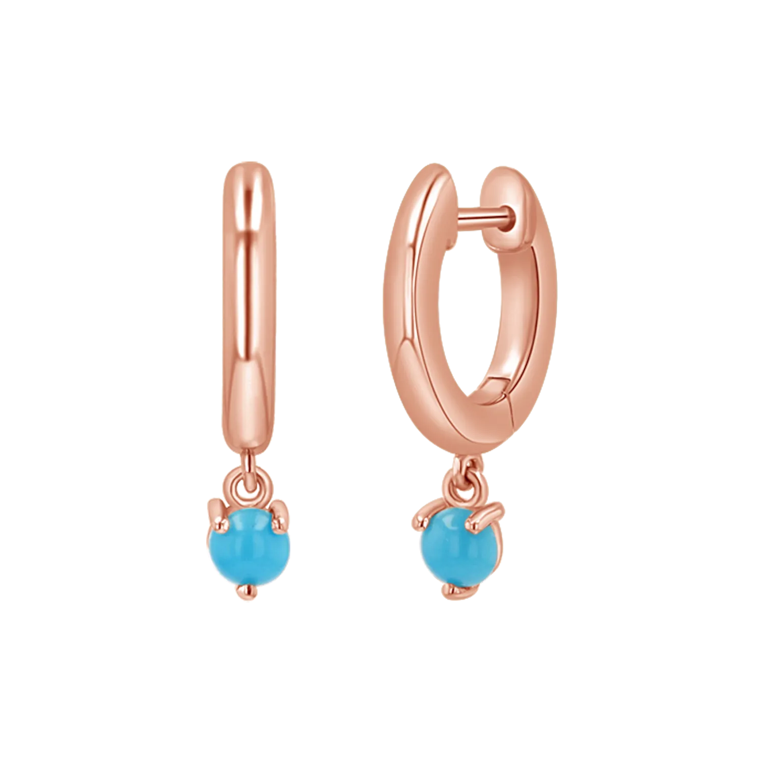 Turquoise Charm Drop Huggies
