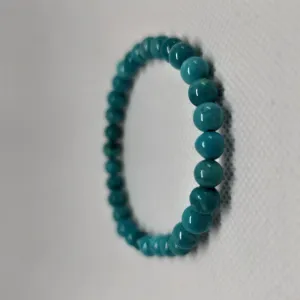 Turquoise Howlite Round Bead Crystal Bracelet