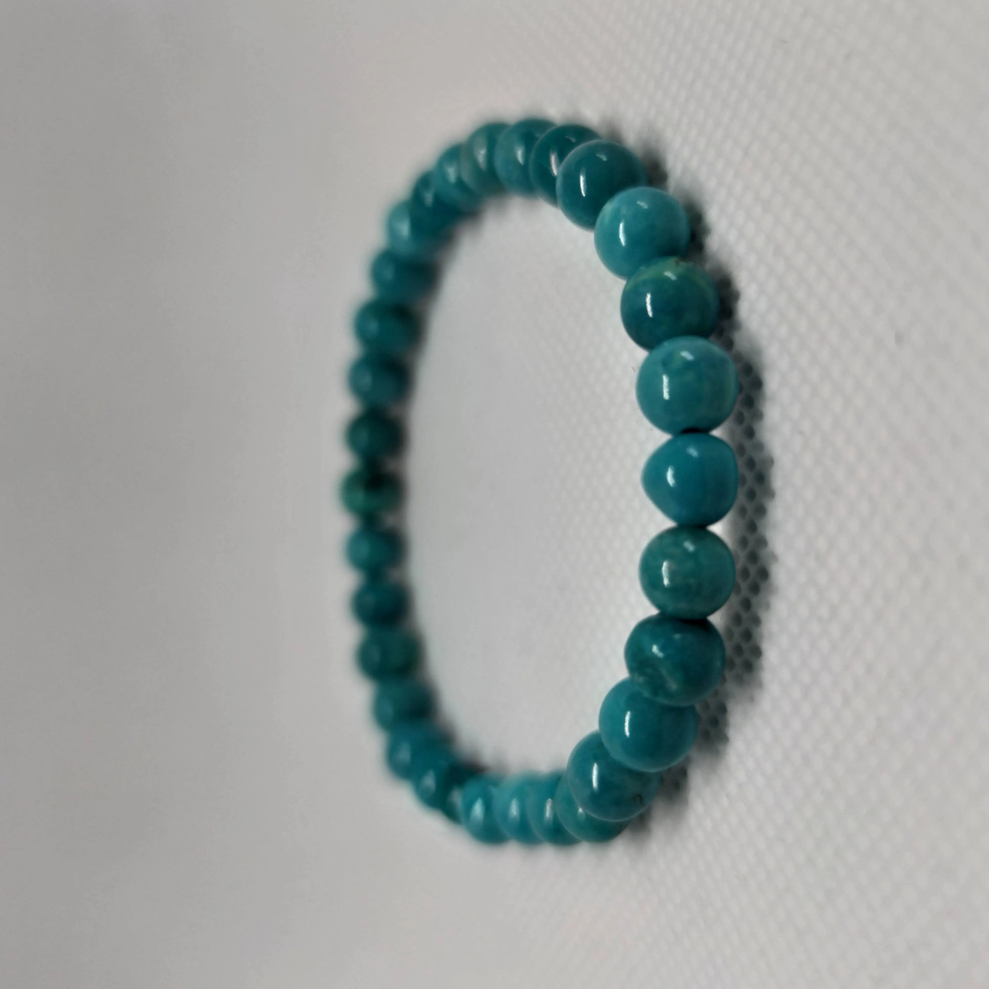 Turquoise Howlite Round Bead Crystal Bracelet