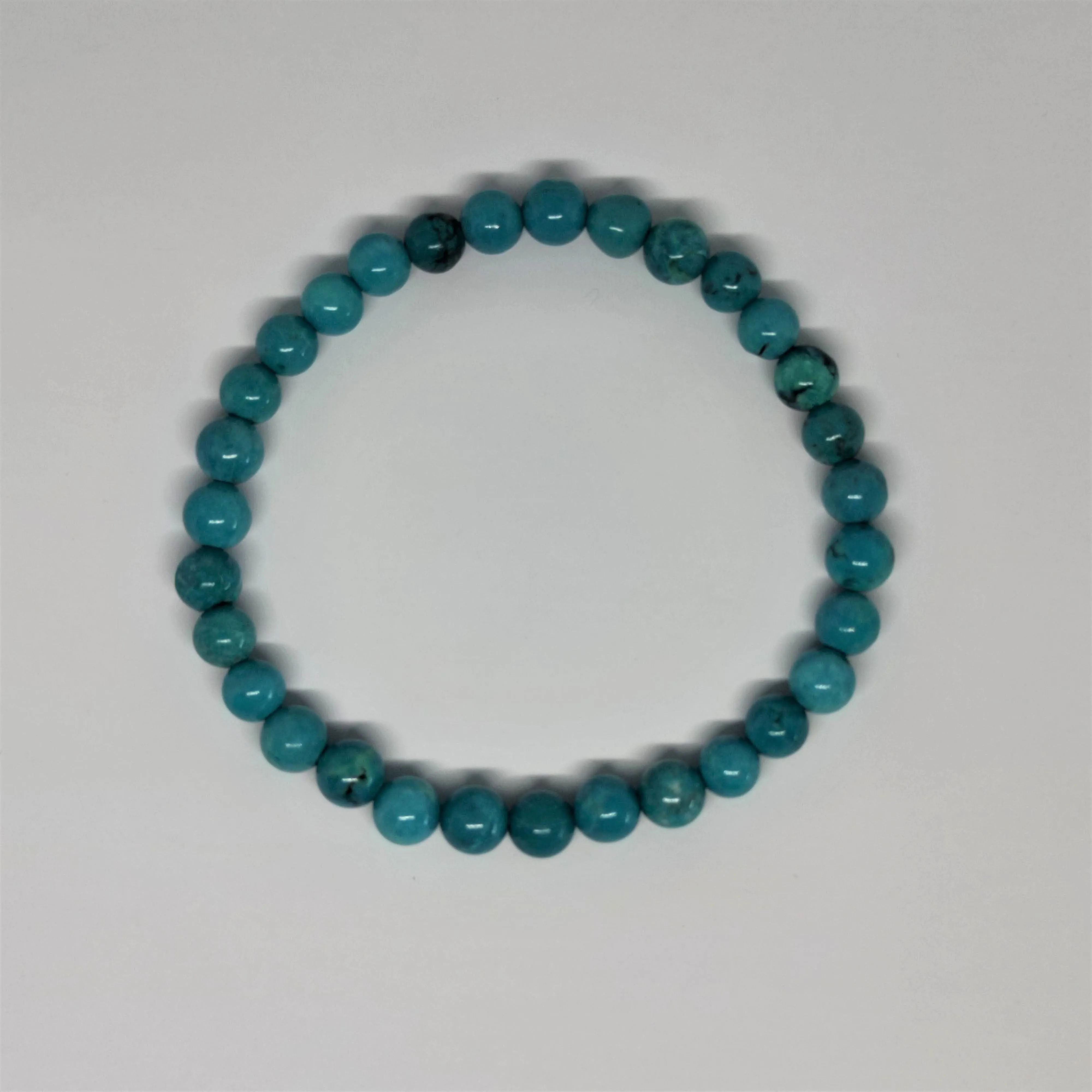 Turquoise Howlite Round Bead Crystal Bracelet