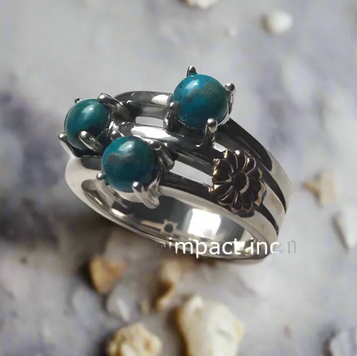 Turquoise Silver Ring - What Makes You Happy.