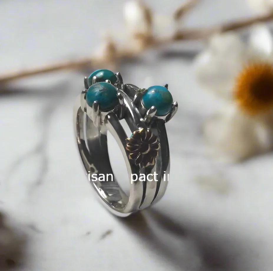 Turquoise Silver Ring - What Makes You Happy.