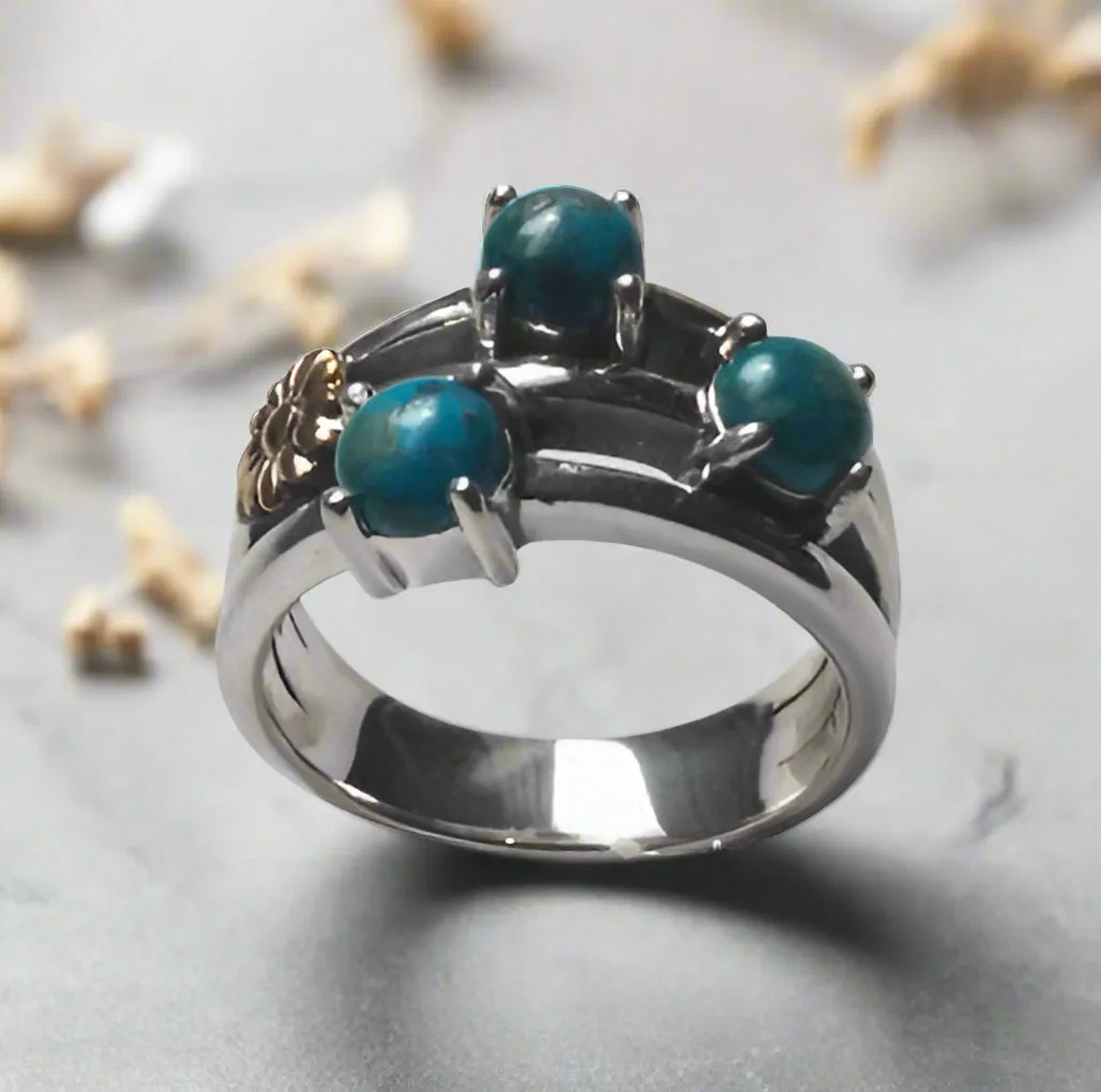 Turquoise Silver Ring - What Makes You Happy.