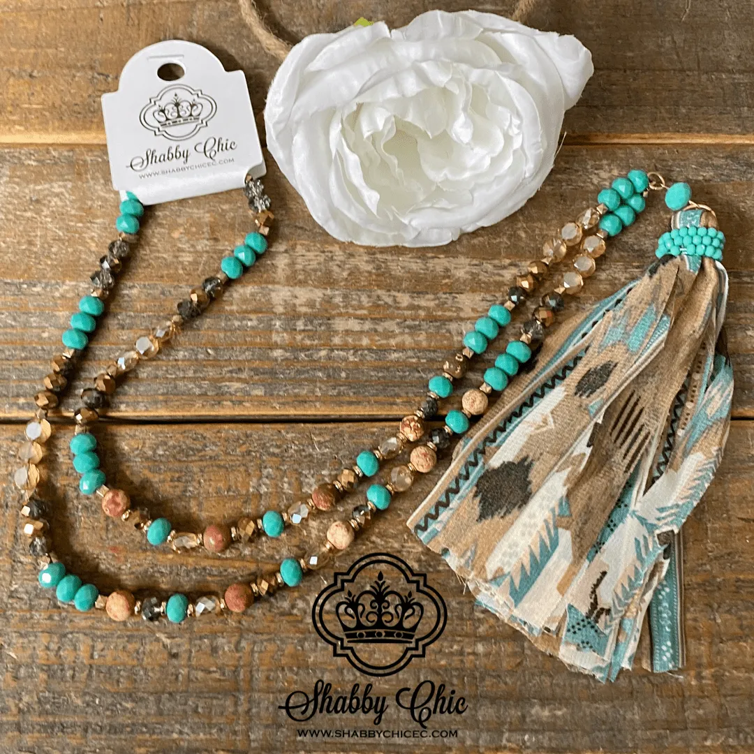 Turquoise Tassel Necklace