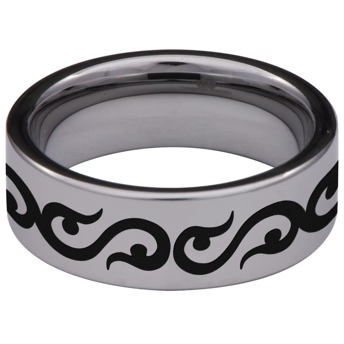 Twin Tribal Dragon Tungsten Carbide Ring