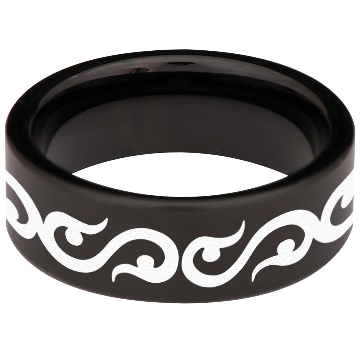 Twin Tribal Dragon Tungsten Carbide Ring