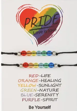 Two Pack Pride Glass Bead Bracelet