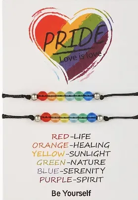 Two Pack Pride Glass Bead Bracelet