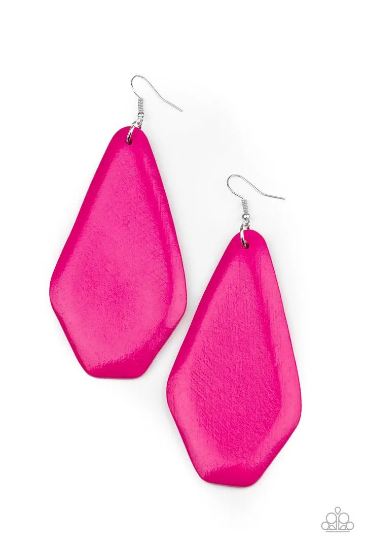 Vacation Ready Pink Paparazzi Earrings