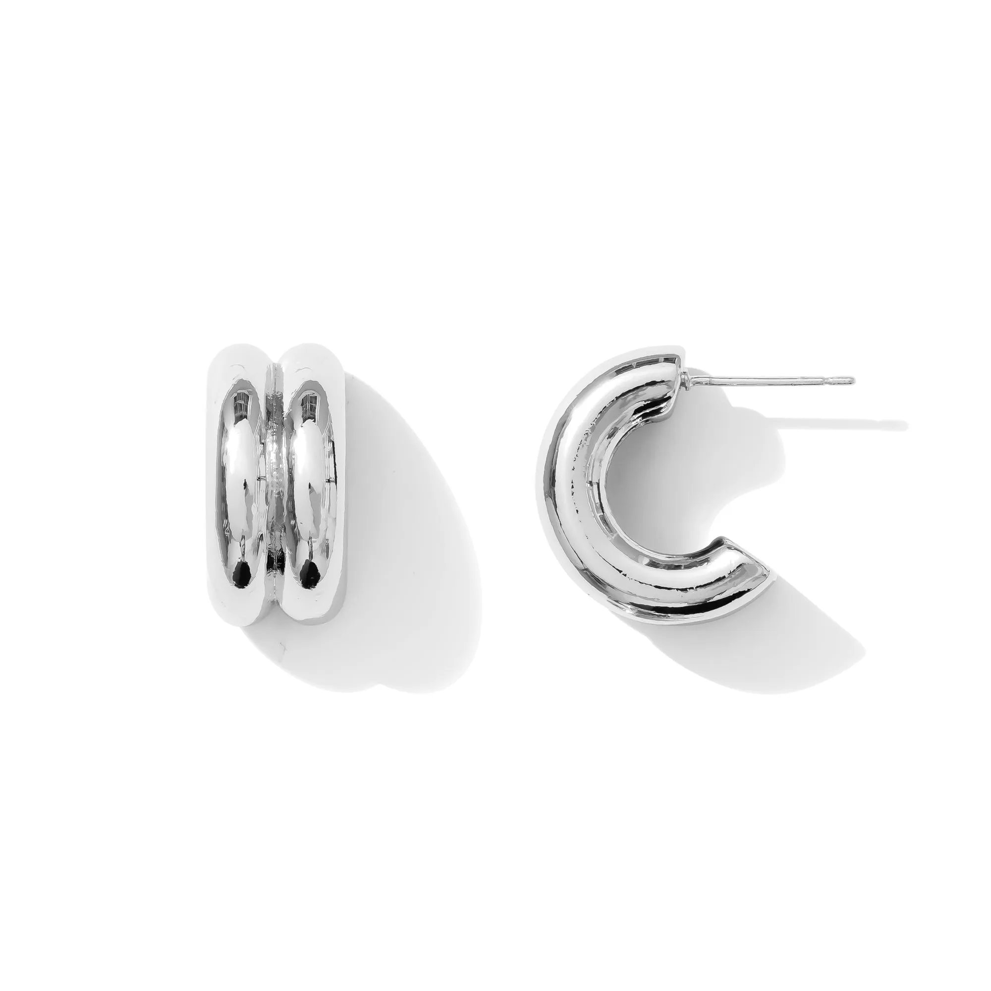 VALLE DUO HOOPS - SILVER/SILVER