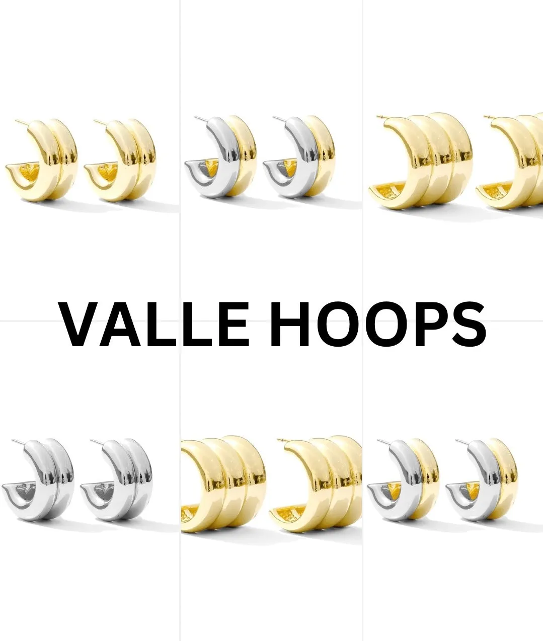 VALLE DUO HOOPS - SILVER/SILVER