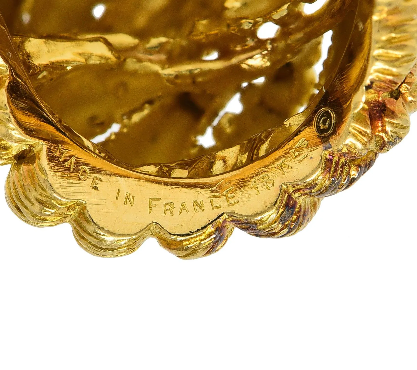 Van Cleef & Arpels French 1960's 18 Karat Yellow Gold Twisted Rope Knot Vintage Dome Ring