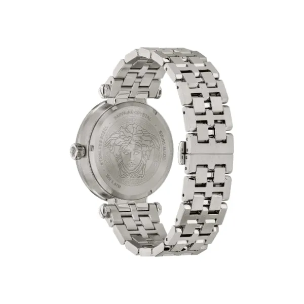 Versace Greca Sport Silver Stainless Steel Green Dial Quartz Watch for Gents - VEZ300421