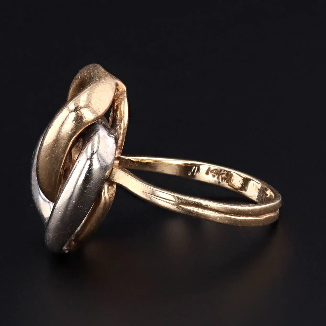 Vintage Love Knot Ring | 14k Gold & White Gold Ring