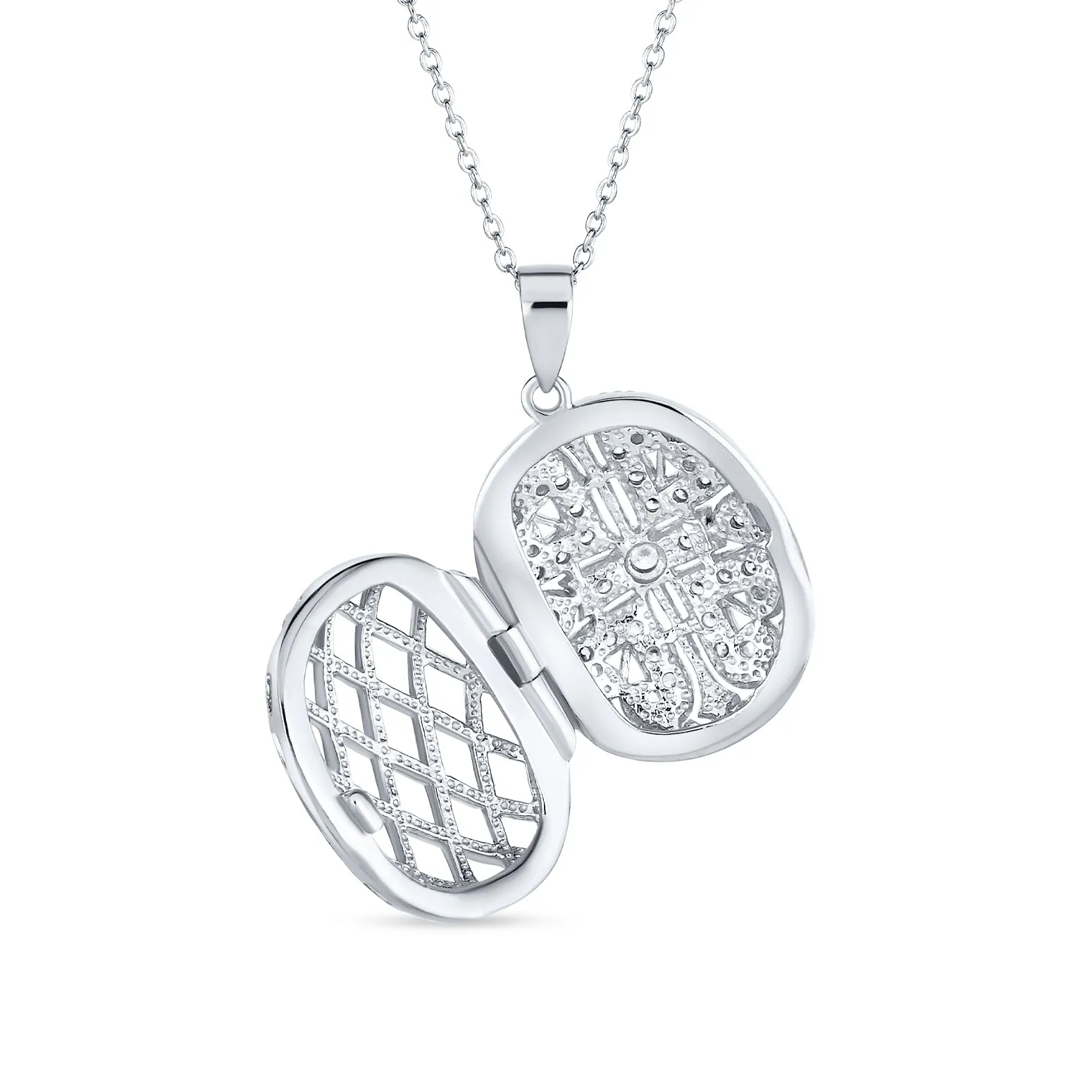 Vintage Oval Heart Flower Oil Perfume Diffuser Gold Plated Locket