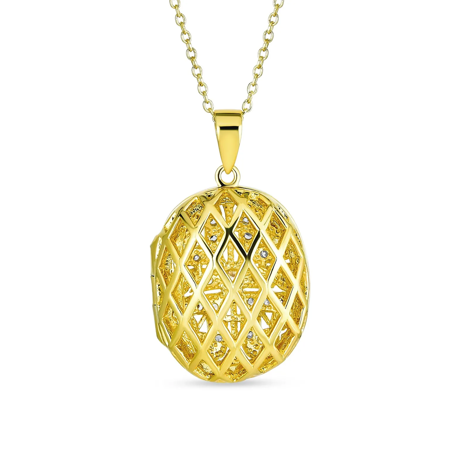 Vintage Oval Heart Flower Oil Perfume Diffuser Gold Plated Locket