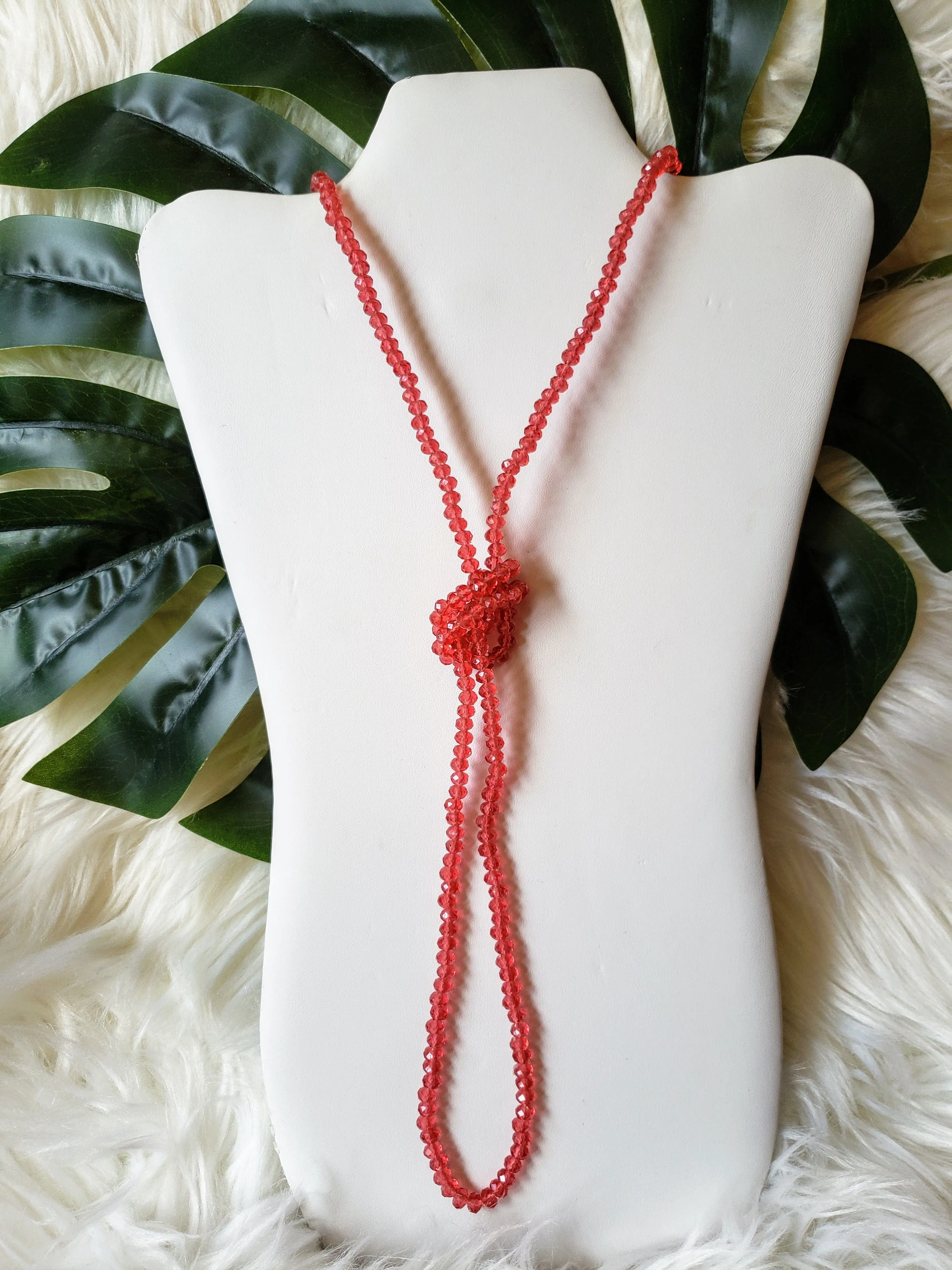 Vintage - Red Beaded Necklace